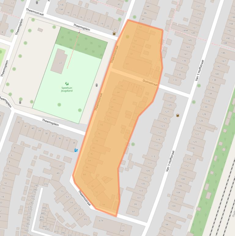 Kaart van postcodegebied 2014RZ.