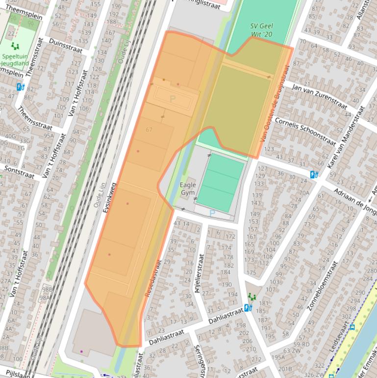 Kaart van postcodegebied 2014SB.