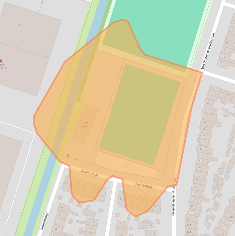 Kaart van postcodegebied 2014TA.