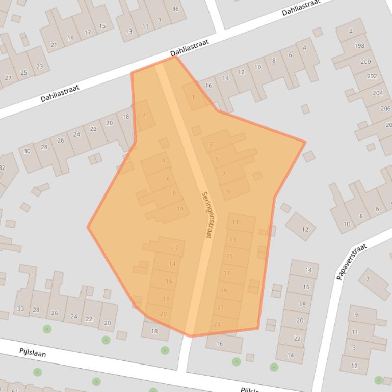 Kaart van postcodegebied 2014TH.