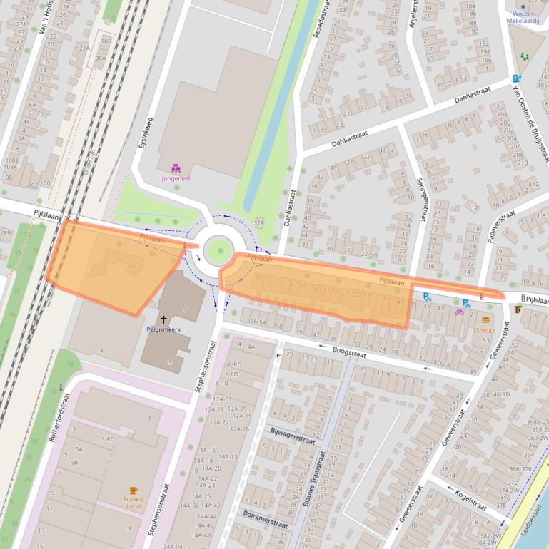 Kaart van postcodegebied 2014TL.