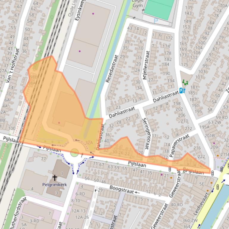 Kaart van postcodegebied 2014TN.