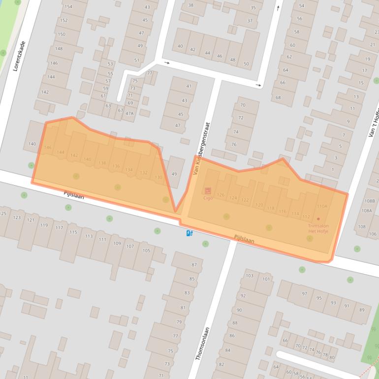 Kaart van postcodegebied 2014TP.