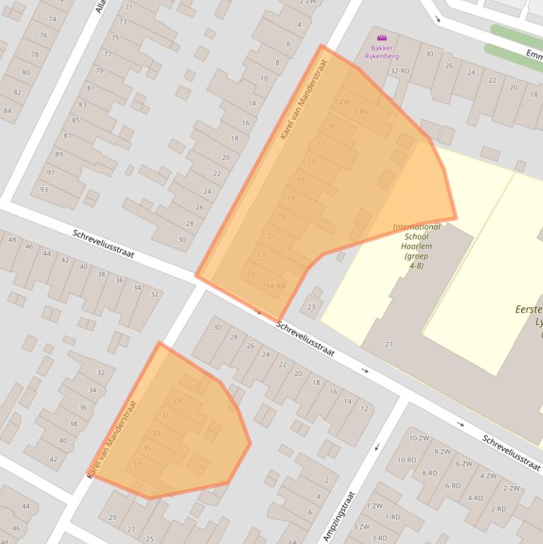 Kaart van postcodegebied 2014VB.