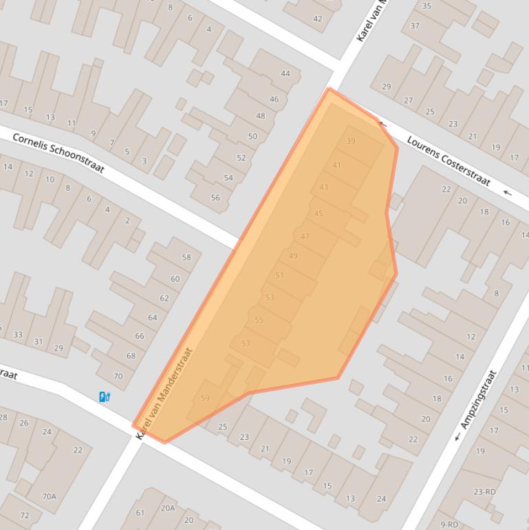 Kaart van postcodegebied 2014VC.