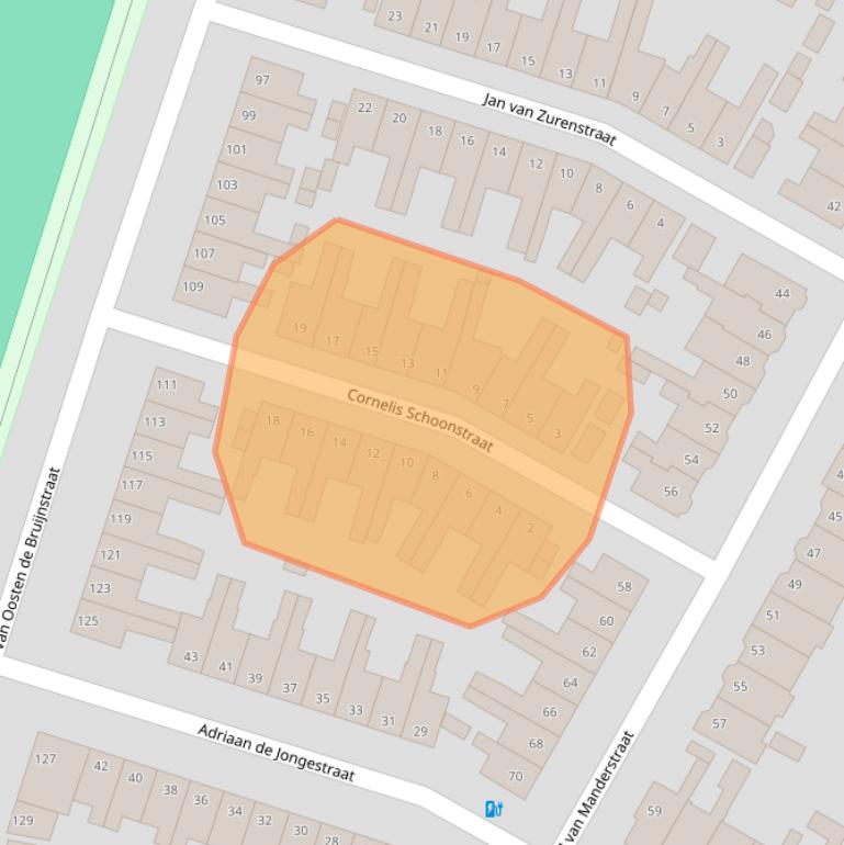 Kaart van postcodegebied 2014VK.