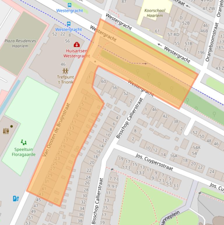 Kaart van postcodegebied 2014VL.