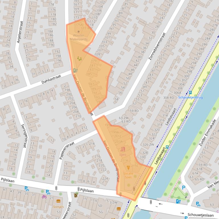 Kaart van postcodegebied 2014VR.