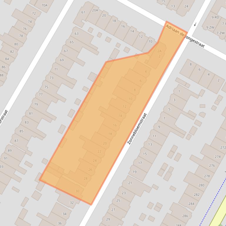 Kaart van postcodegebied 2014VX.