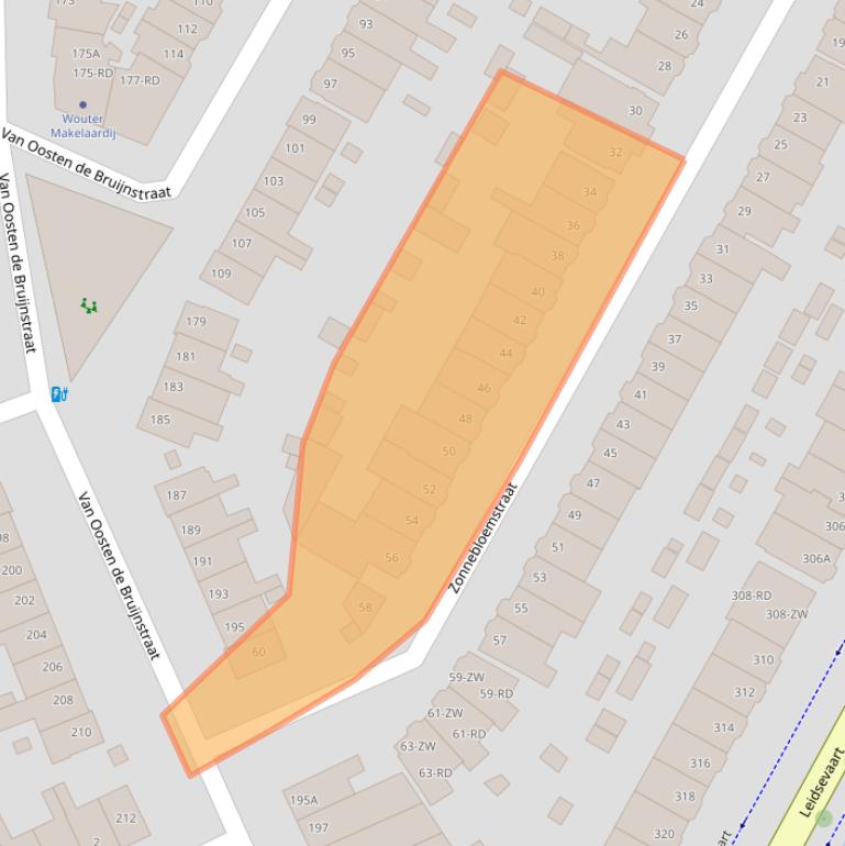 Kaart van postcodegebied 2014VZ.