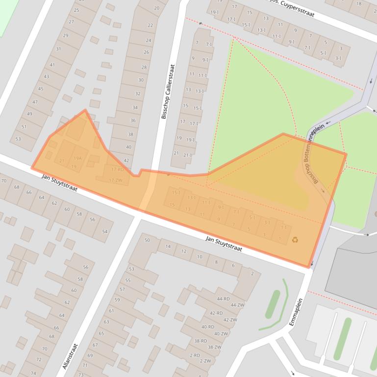 Kaart van postcodegebied 2014XJ.