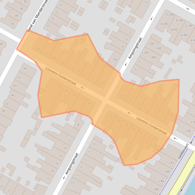 Kaart van postcodegebied 2014XW.