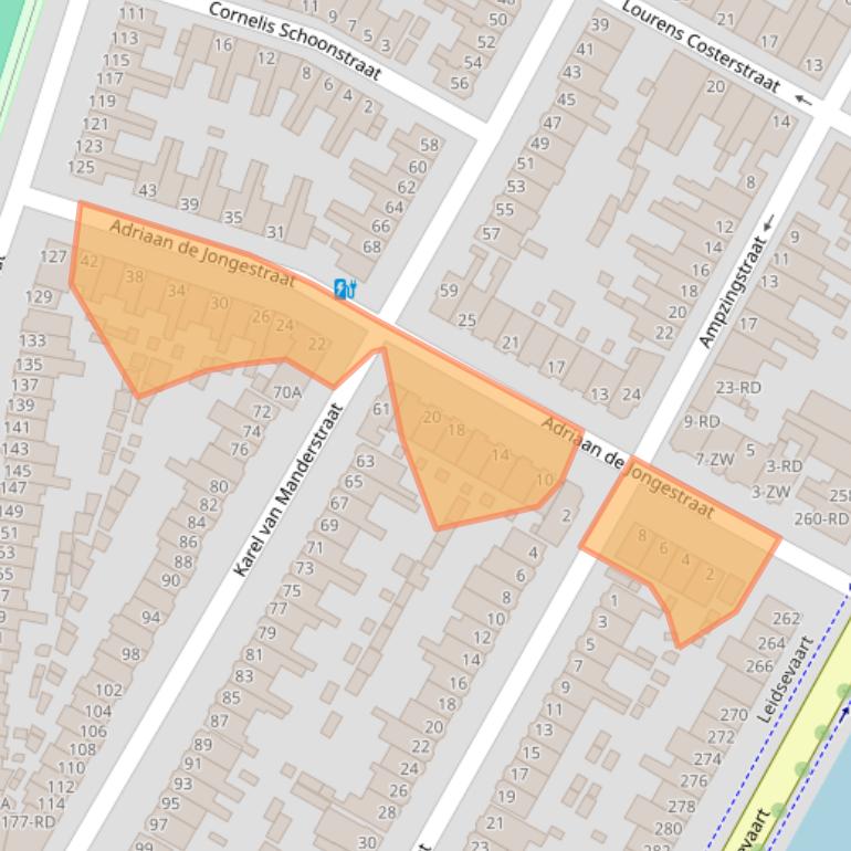 Kaart van postcodegebied 2014XZ.