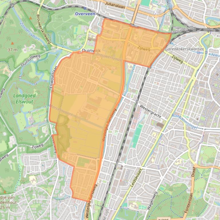 Kaart van postcodegebied 2015.