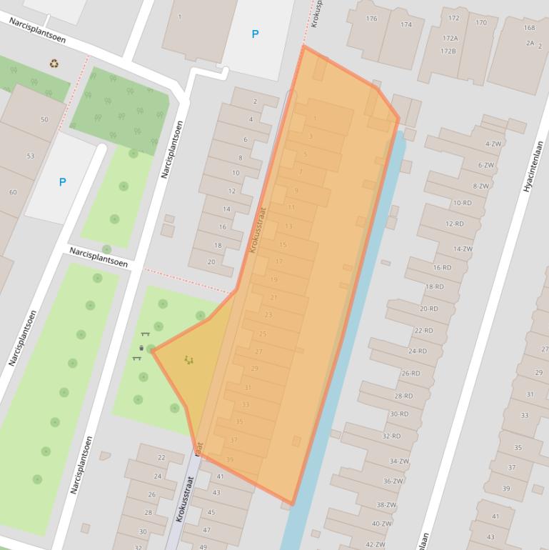 Kaart van postcodegebied 2015AD.