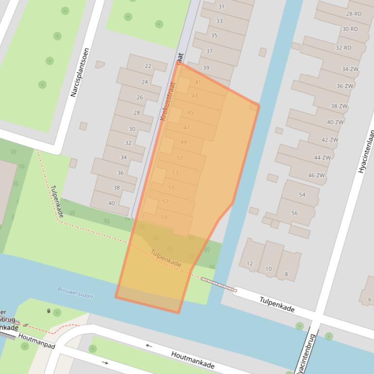 Kaart van postcodegebied 2015AE.