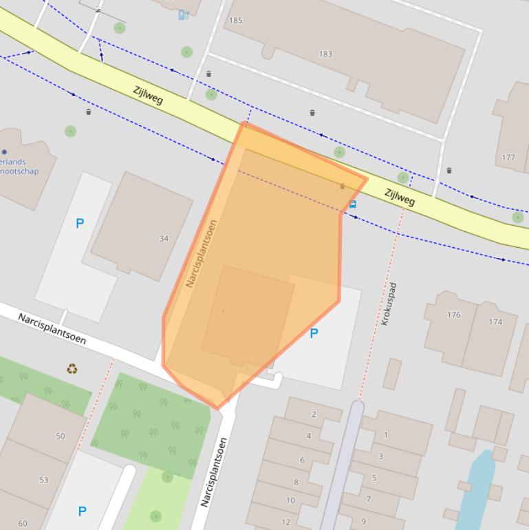 Kaart van postcodegebied 2015AH.