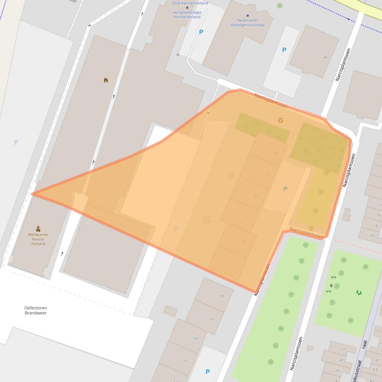 Kaart van postcodegebied 2015AK.