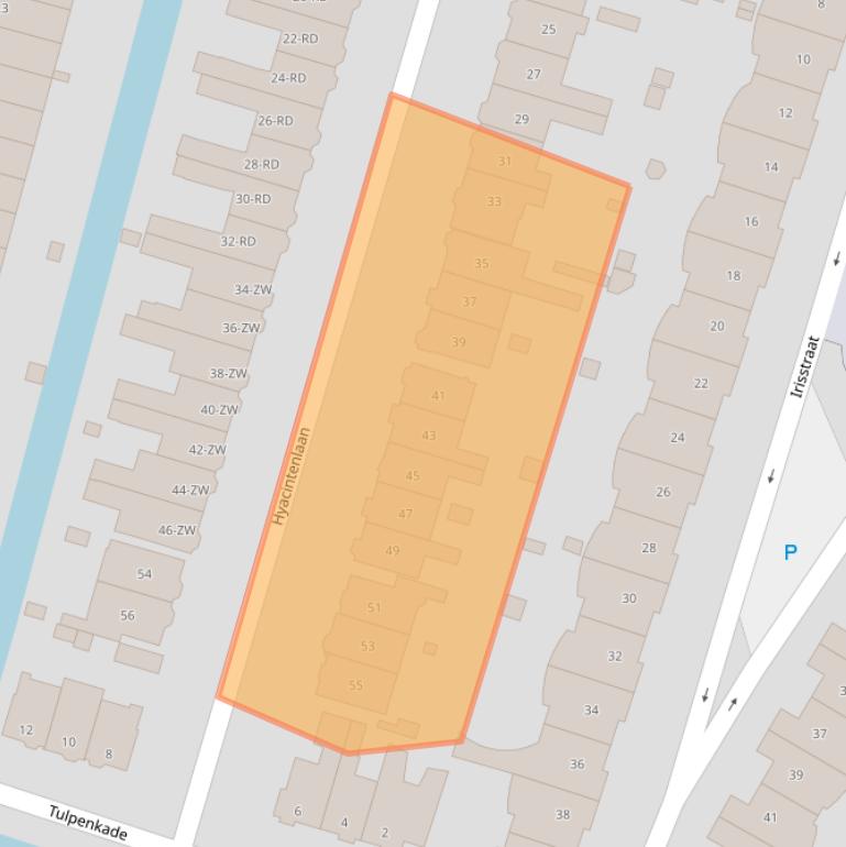 Kaart van postcodegebied 2015BB.