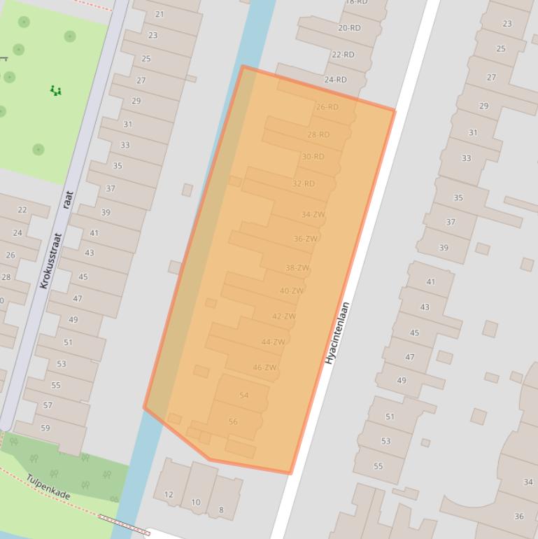 Kaart van postcodegebied 2015BD.