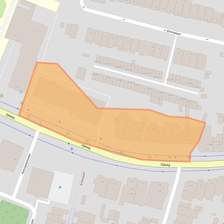 Kaart van postcodegebied 2015BG.