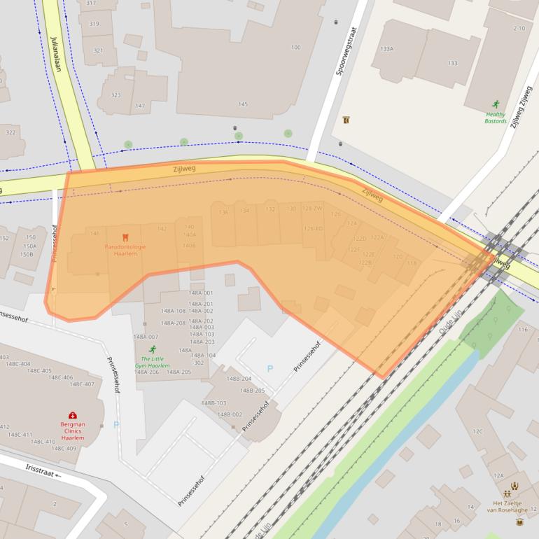 Kaart van postcodegebied 2015BH.