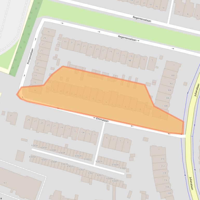 Kaart van postcodegebied 2015BT.