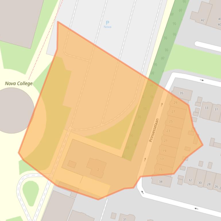Kaart van postcodegebied 2015BV.