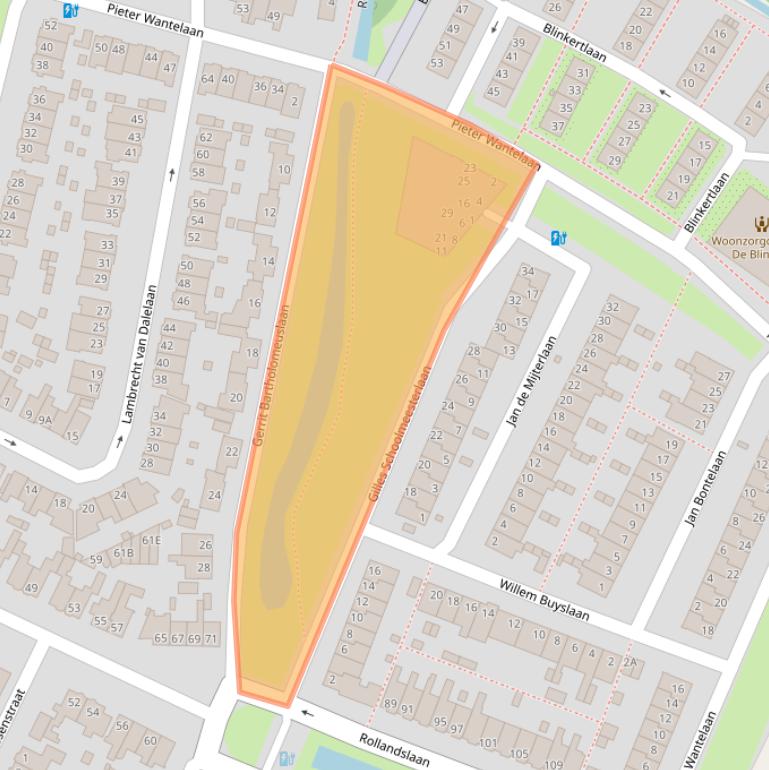 Kaart van postcodegebied 2015DA.