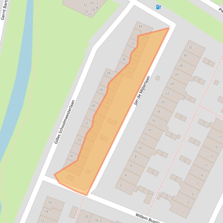 Kaart van postcodegebied 2015EK.