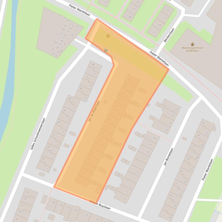 Kaart van postcodegebied 2015EL.