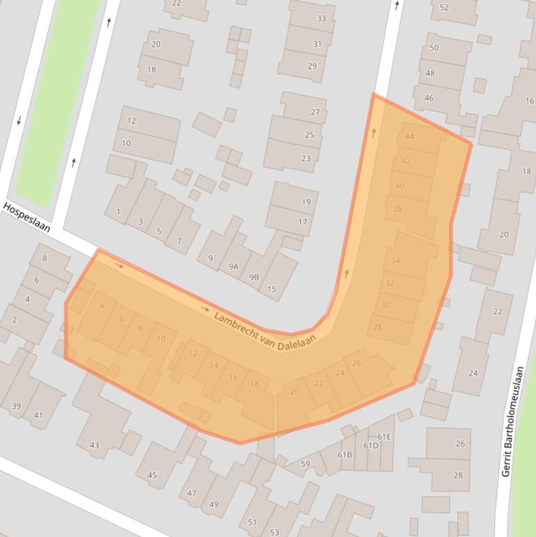 Kaart van postcodegebied 2015ET.