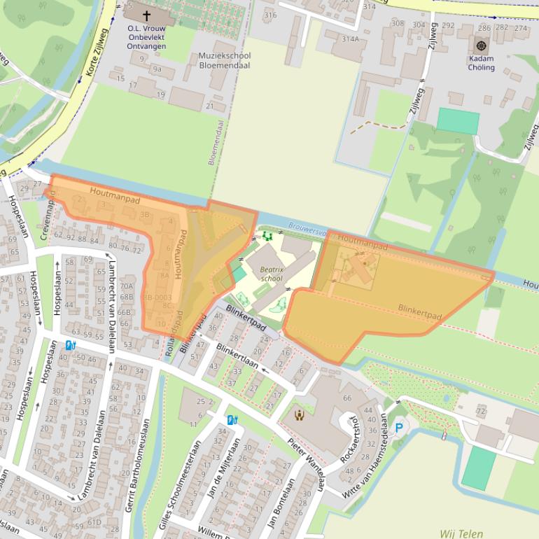 Kaart van postcodegebied 2015EW.