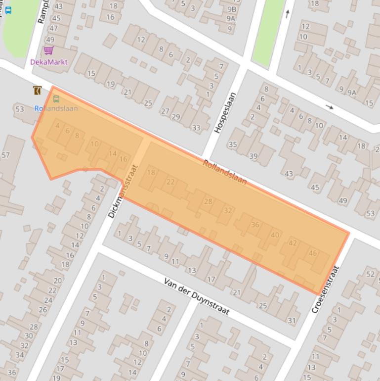 Kaart van postcodegebied 2015GE.