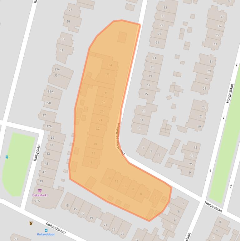 Kaart van postcodegebied 2015GN.