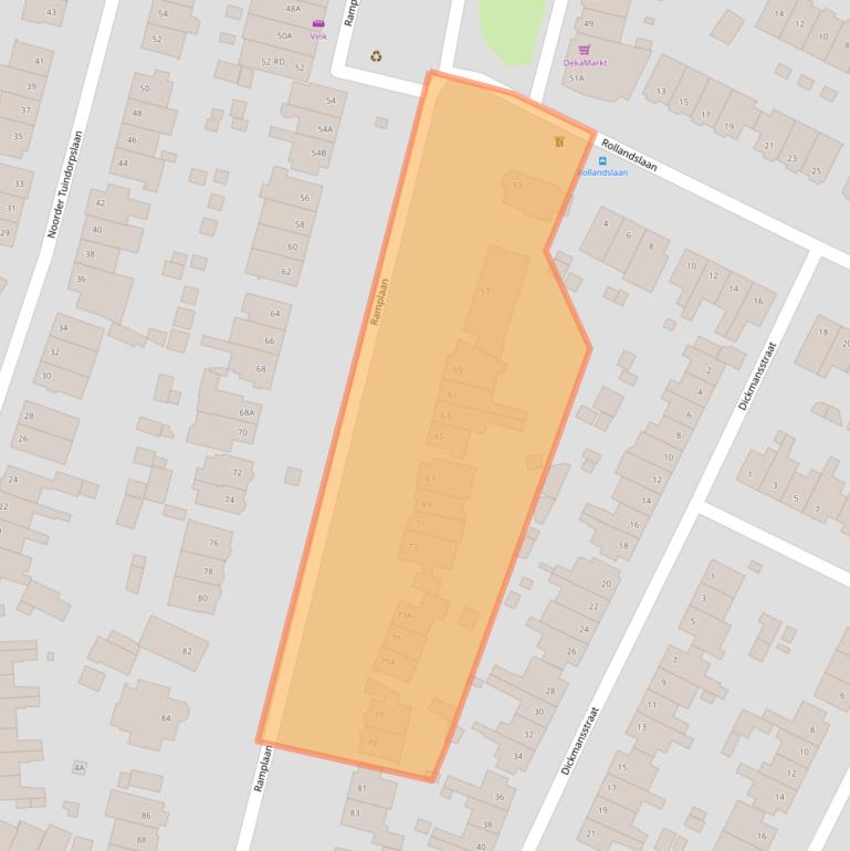 Kaart van postcodegebied 2015GT.
