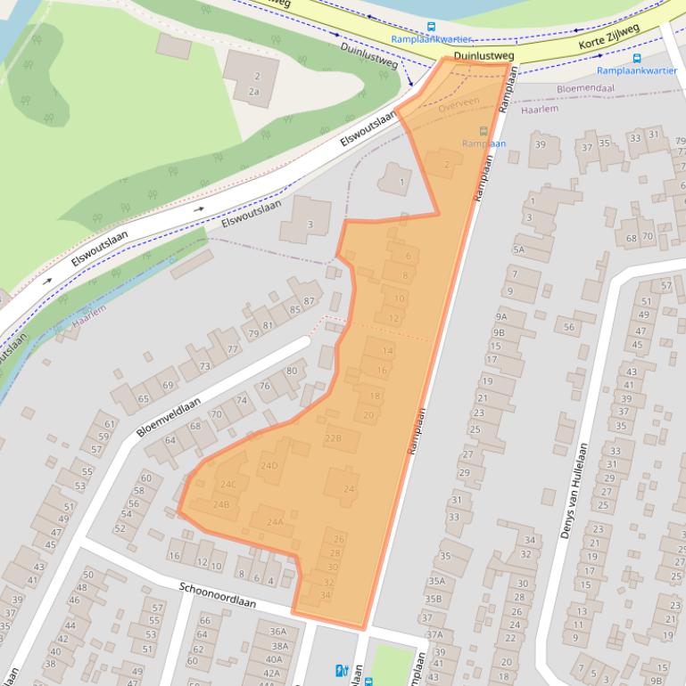 Kaart van postcodegebied 2015GW.