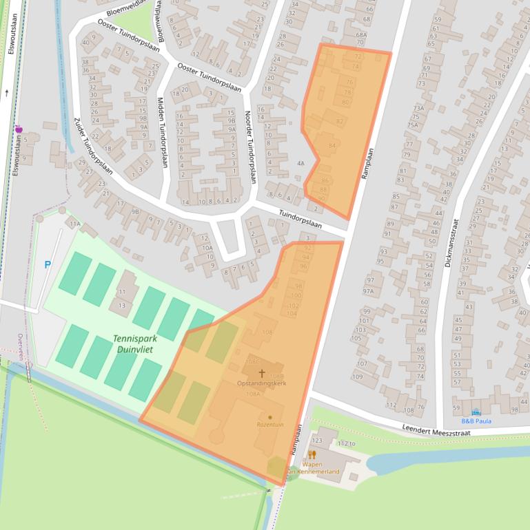 Kaart van postcodegebied 2015GZ.