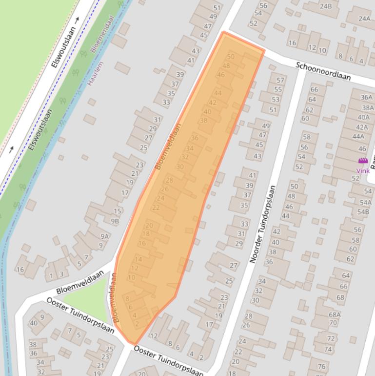 Kaart van postcodegebied 2015HD.