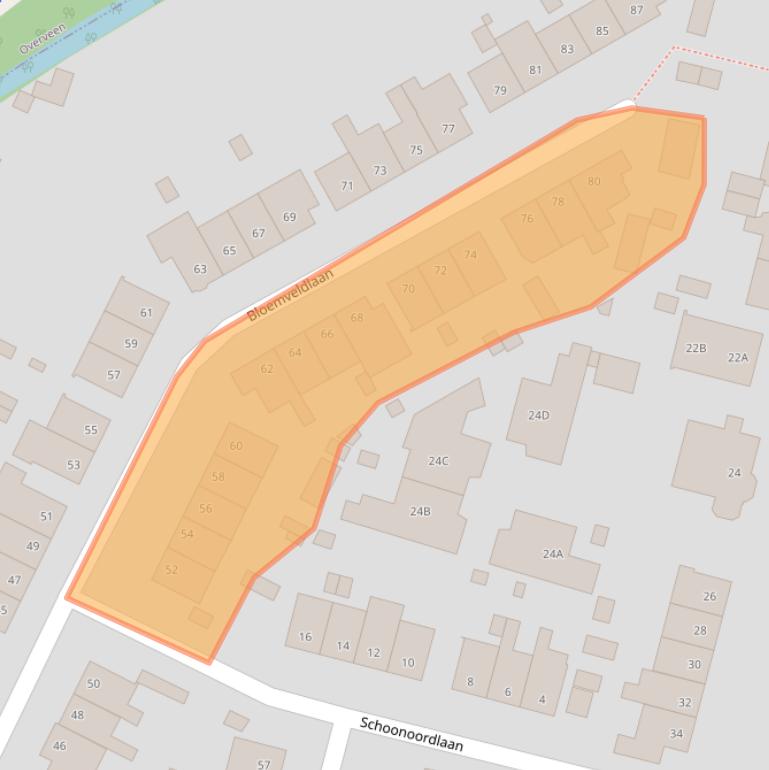 Kaart van postcodegebied 2015HE.