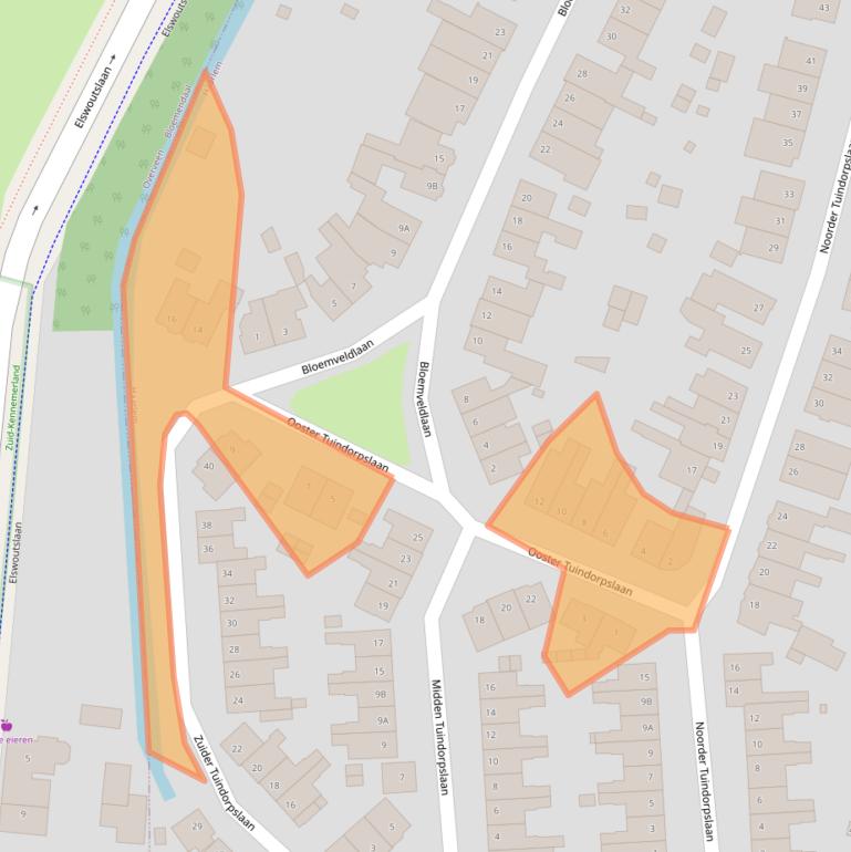 Kaart van postcodegebied 2015HG.