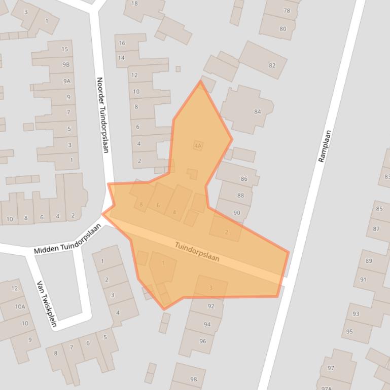 Kaart van postcodegebied 2015HT.