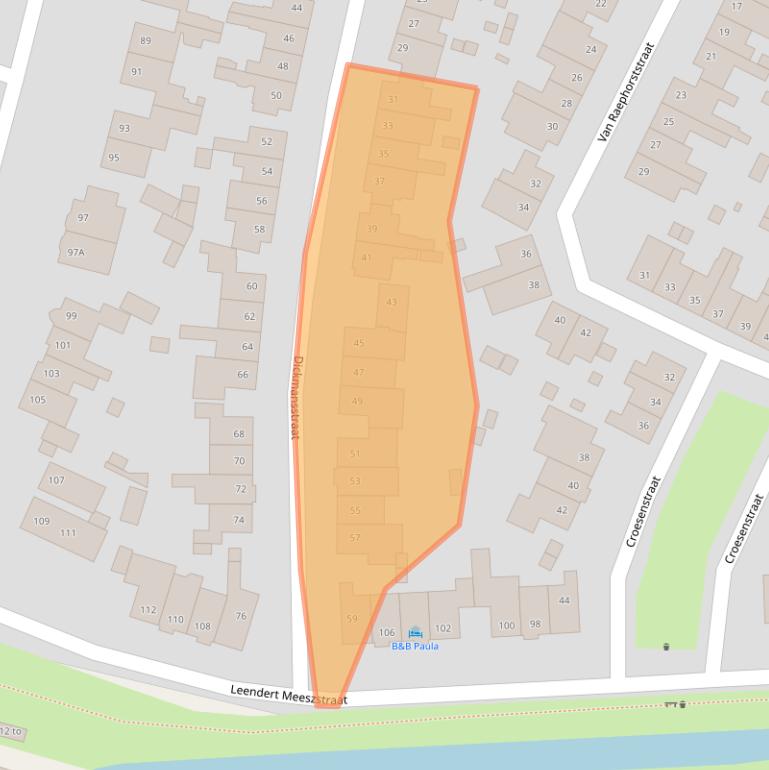 Kaart van postcodegebied 2015JB.