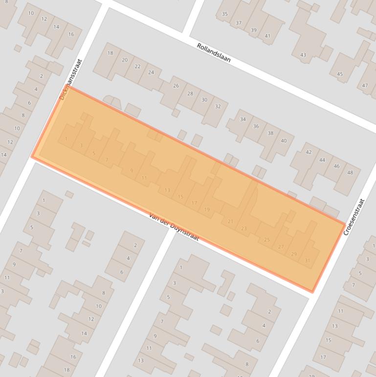 Kaart van postcodegebied 2015JE.