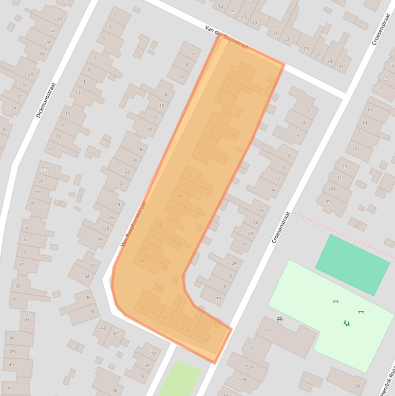 Kaart van postcodegebied 2015JG.