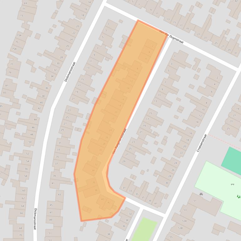 Kaart van postcodegebied 2015JH.