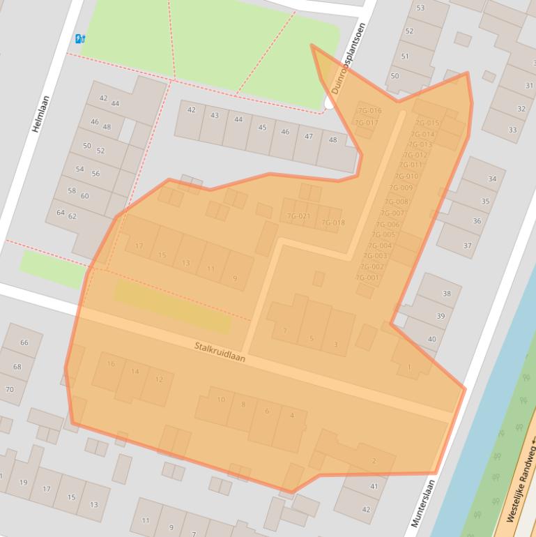 Kaart van postcodegebied 2015KB.