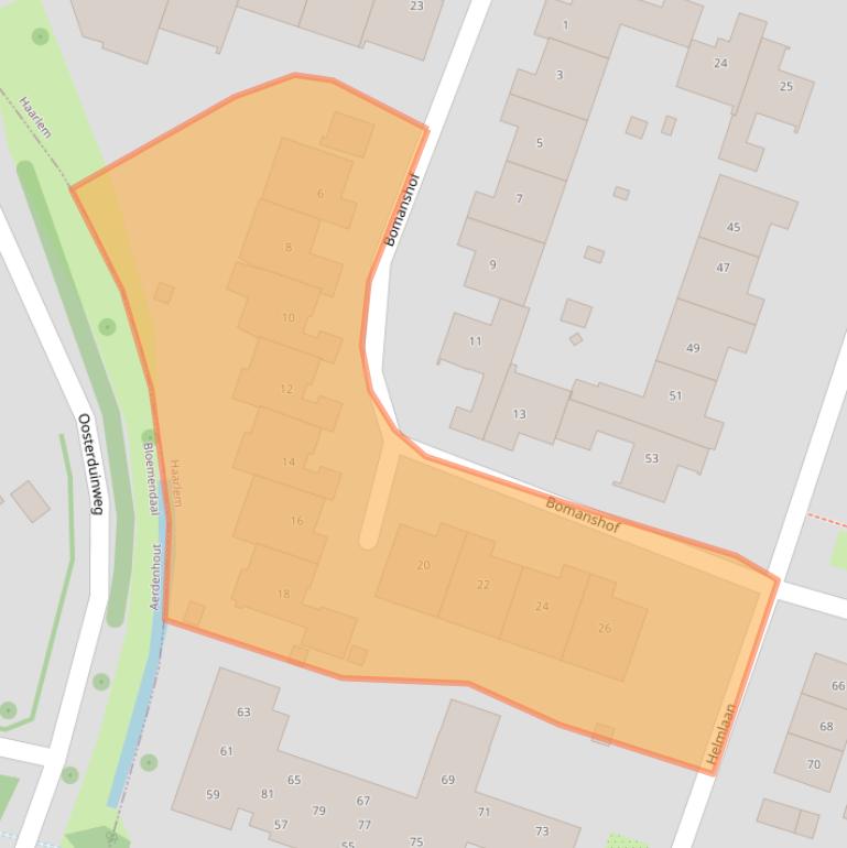 Kaart van postcodegebied 2015KD.