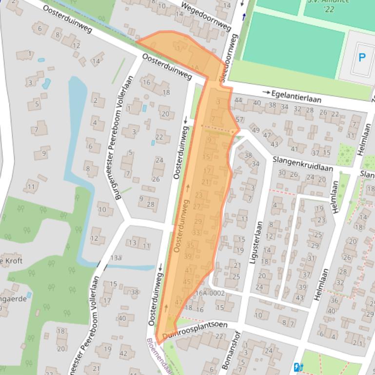 Kaart van postcodegebied 2015KH.