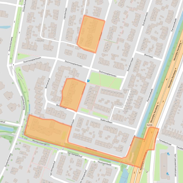 Kaart van postcodegebied 2015LD.